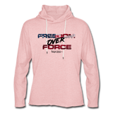 Freedom Over Force - Lightweight Terry Hoodie - cream heather pink