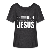 Freedom Comes From Jesus - Flowy T-Shirt - charcoal grey