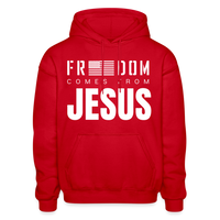 Freedom Comes From Jesus - Hoodie - red
