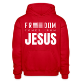 Freedom Comes From Jesus - Hoodie - red