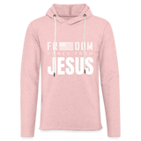 Freedom Comes From Jesus - Lightweight Terry Hoodie - cream heather pink