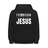Freedom Comes From Jesus - Youth Hoodie - black