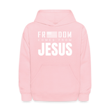 Freedom Comes From Jesus - Youth Hoodie - pink