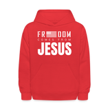 Freedom Comes From Jesus - Youth Hoodie - red