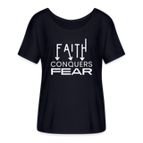 Faith Conquers Fear - Flowy T-Shirt - midnight navy