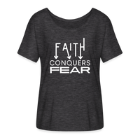 Faith Conquers Fear - Flowy T-Shirt - charcoal grey