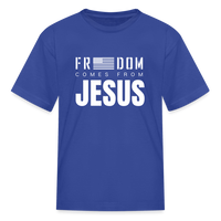Freedom Comes From Jesus - Kids' Tee - royal blue