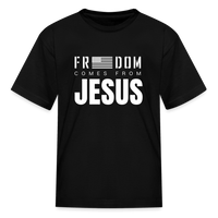 Freedom Comes From Jesus - Kids' Tee - black