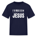 Freedom Comes From Jesus - Kids' Tee - navy