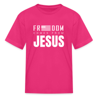 Freedom Comes From Jesus - Kids' Tee - fuchsia
