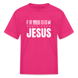 Freedom Comes From Jesus - Kids' Tee - fuchsia