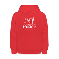 Faith Conquers Fear - Youth Hoodie - red