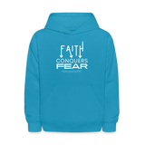 Faith Conquers Fear - Youth Hoodie - turquoise